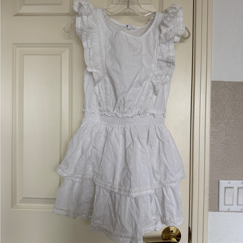 BB Dakota White Ruffled Woman’s Dress